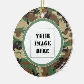 Woodland Camouflage Custom Photo Ornament (Links)