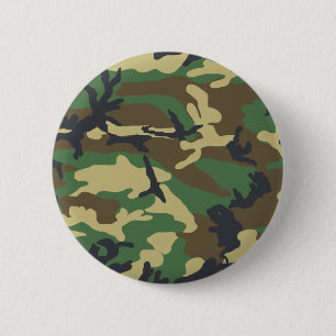 Woodland Camouflage Design Ronde Button 5,7 Cm
