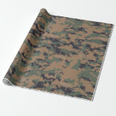 Woodland Camouflage (digitaal) Cadeaupapier (Uitgerold)