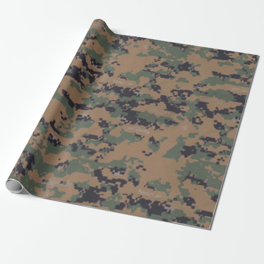 Woodland Camouflage (digitaal) Cadeaupapier (Uitgerold)