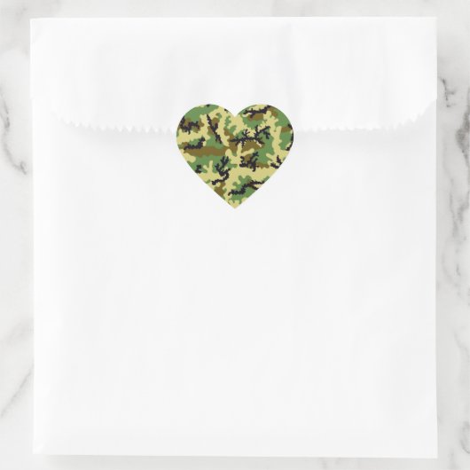 Woodland camouflage hart sticker (Tas)