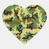 Woodland camouflage hart sticker (Voorkant)