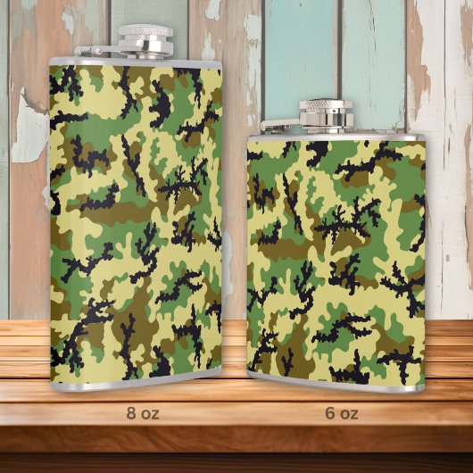 Woodland camouflage heupfles