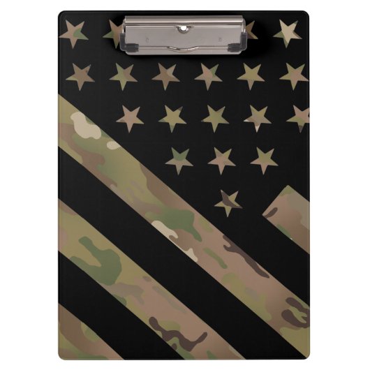 Woodland Camouflage I Black Flag Klembord (Voorkant)