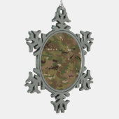 Woodland Camouflage I Tin Sneeuwvlok Ornament (Links)
