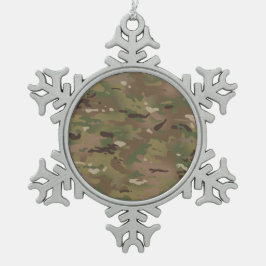 Woodland Camouflage I Tin Sneeuwvlok Ornament