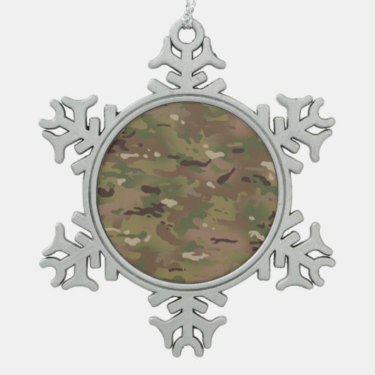 Woodland Camouflage I Tin Sneeuwvlok Ornament (Voorkant)