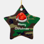 Woodland Camouflage Merry Christmas T-shirt Keramisch Ornament (Voorkant)