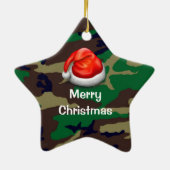 Woodland Camouflage Merry Christmas T-shirt Keramisch Ornament (Achterkant)