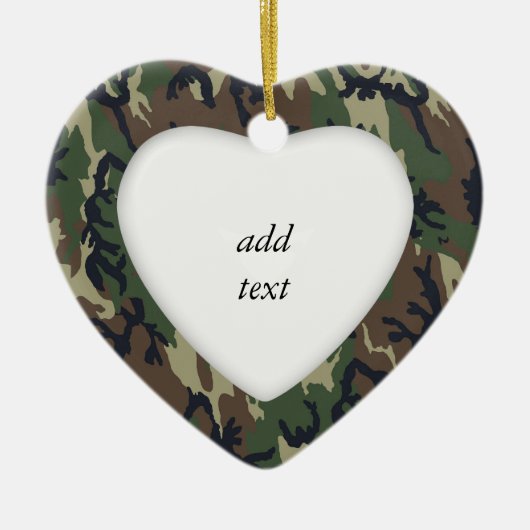 Woodland Camouflage militaire achtergrond Keramisch Ornament (Voorkant)