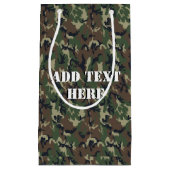 Woodland Camouflage militaire achtergrond Klein Cadeauzakje (Voorkant)