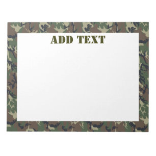 Woodland Camouflage militaire achtergrond Notitieblok