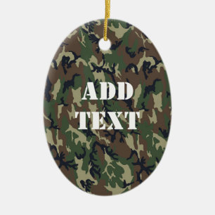 Woodland Camouflage Military Pattern Keramisch Ornament