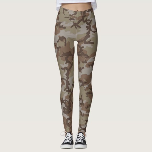 Woodland Camouflage Military Pattern Leggings (Voorkant)
