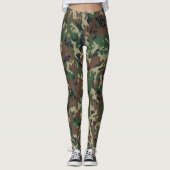 Woodland Camouflage Military Pattern Leggings (Voorkant)