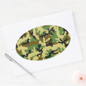 Woodland camouflage ovale sticker (Envelop)