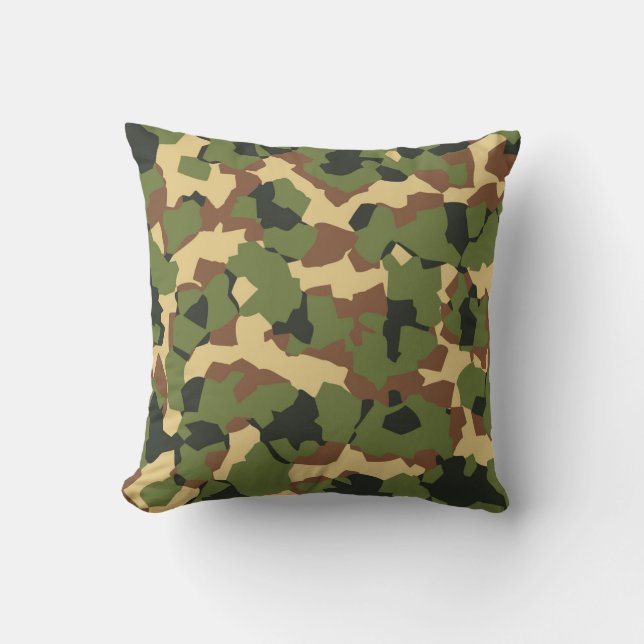 Woodland Camouflage Pattern Kussen (Voorkant)