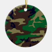 Woodland Camouflage Porcelain Circle Ornament (Voorkant)