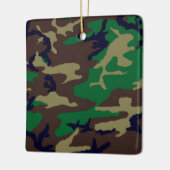 Woodland Camouflage Porcelain Square Ornament (Links)