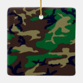 Woodland Camouflage Porcelain Square Ornament (Achterkant)