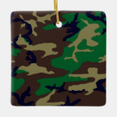Woodland Camouflage Porcelain Square Ornament (Voorkant)
