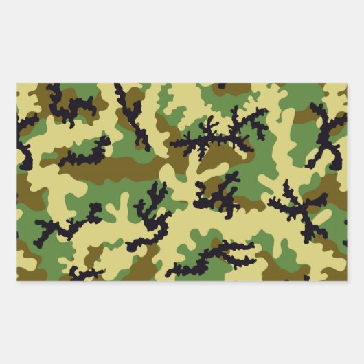 Woodland camouflage rechthoekige sticker (Voorkant)