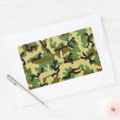Woodland camouflage rechthoekige sticker (Envelop)