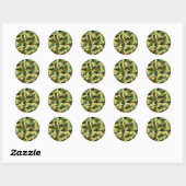 Woodland camouflage ronde sticker (Vel)