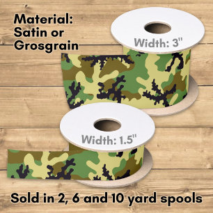 Woodland camouflage satijnen lint