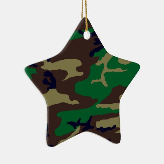 Woodland Camouflage Star Keramisch Ornament (Rechts)
