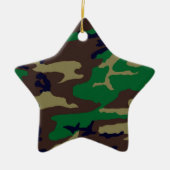 Woodland Camouflage Star Keramisch Ornament (Voorkant)