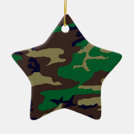 Woodland Camouflage Star Keramisch Ornament (Voorkant)