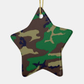 Woodland Camouflage Star Keramisch Ornament (Links)