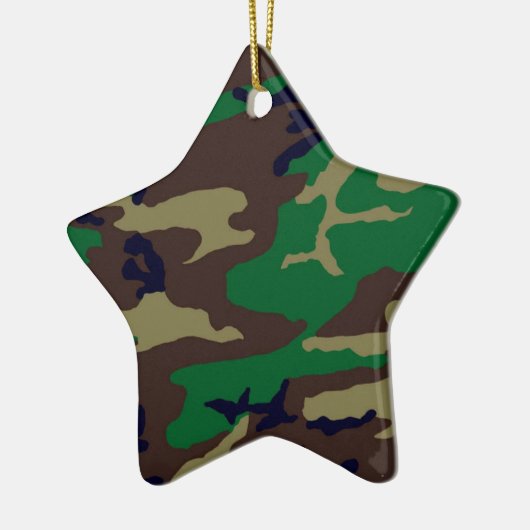 Woodland Camouflage Star Keramisch Ornament (Links)