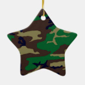 Woodland Camouflage Star Keramisch Ornament (Achterkant)