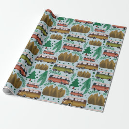 Woodland Camper Blue Cadeaupapier