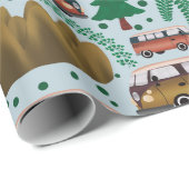 Woodland Camper Blue Cadeaupapier (Rol Hoek)