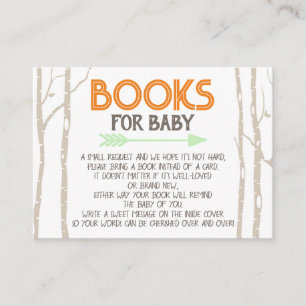 Woodland Camper Boeken voor Baby Invitation Insert Informatiekaartje