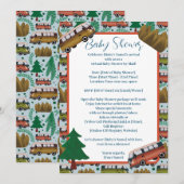 Woodland Camper Boy Baby shower op afstand Kaart (Voorkant / Achterkant)