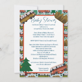 Woodland Camper Boy Baby shower op afstand Kaart