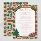 Woodland Camper Meisje Baby shower Op Afstand Kaart (Voorkant / Achterkant)