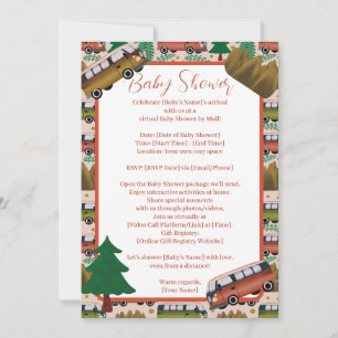 Woodland Camper Meisje Baby shower Op Afstand Kaart
