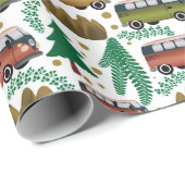 Woodland Camper Pattern Cadeaupapier (Rol Hoek)
