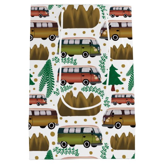 Woodland Camper Pattern Medium Cadeauzakje (Achterkant)