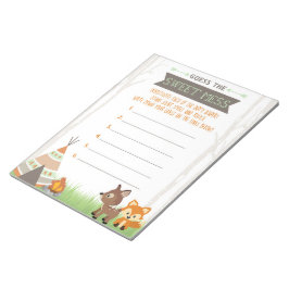 Woodland Camper raden de zoete puinhoop spel antwo Notitieblok