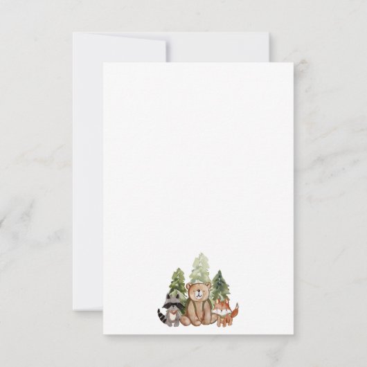 Woodland Campers Camping Verjaardag dank u kaart (Achterkant)