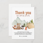 Woodland Campers Camping Verjaardag dank u kaart (Voorkant / Achterkant)