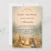 Woodland Campfire Baby Shower Kaart (Voorkant)