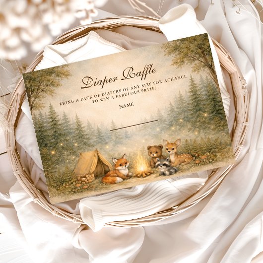 Woodland Campfire Diapper Raffle Informatiekaartje