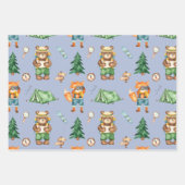 Woodland Camping Animals Kind Waterverf Patroon Inpakpapier Vel (Voorkant 3)